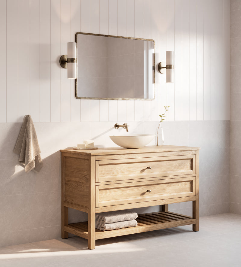 Isla Freestanding Timber Vanity - With 20mm American Oak Benchtop
